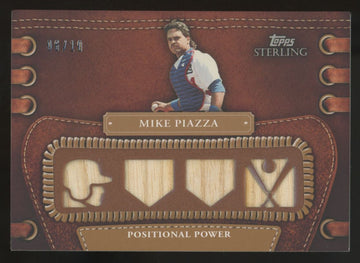 2010 Topps Sterling Mike Piazza Legendary Leather Sepia Quad Patch /10 #4LLR-27