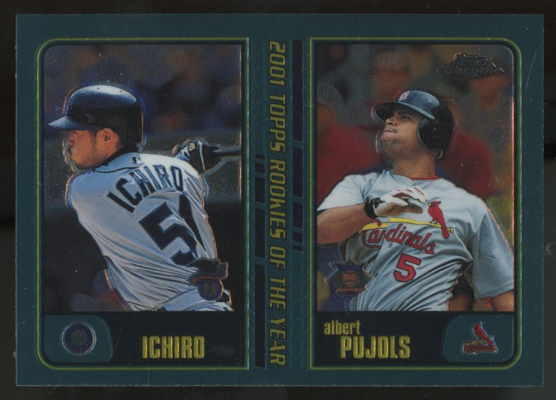 2001 Topps Chrome Traded Ichiro, Albert Pujols RC Rookies Of The Year #T99