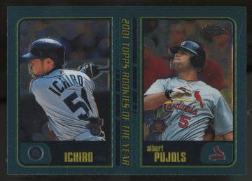 2001 Topps Chrome Traded Ichiro, Albert Pujols RC Rookies Of The Year #T99