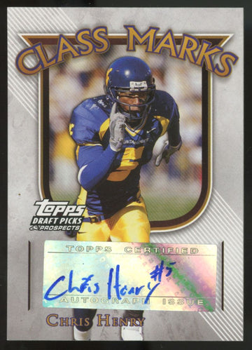 2005 Topps Draft Picks And Prospects Chris Henry Class Marks Auto #CM-CH