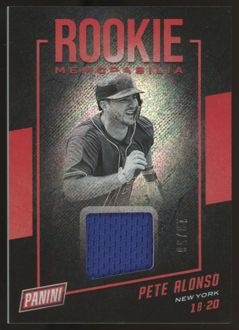 2019 Panini The National Pete Alonso RC Patch Rookie Memorabilia Red /50 #PA