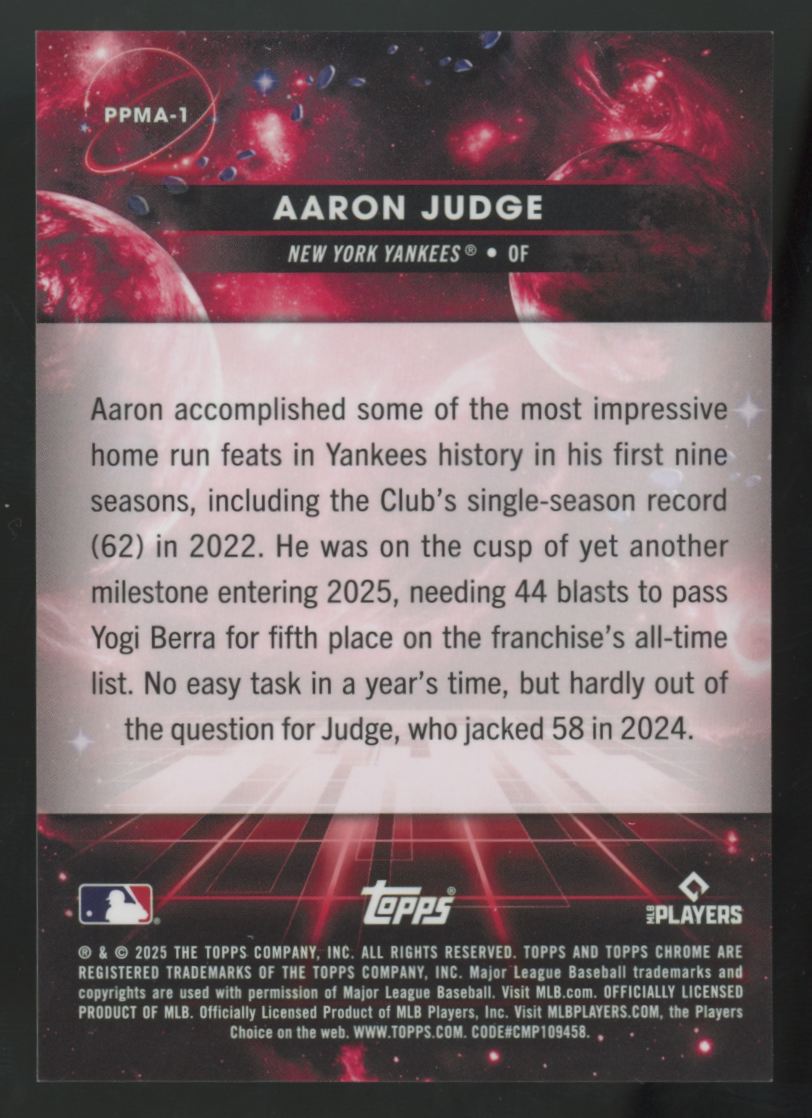 2025 Topps Chrome Cosmic Aaron Judge Planetary Pursuit Mars SSP #PPMA-1