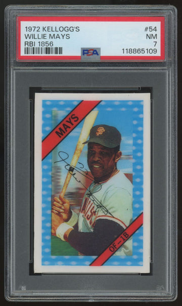 1972 Kellogg's Willie Mays RBI 1856 #54 PSA 7 *109