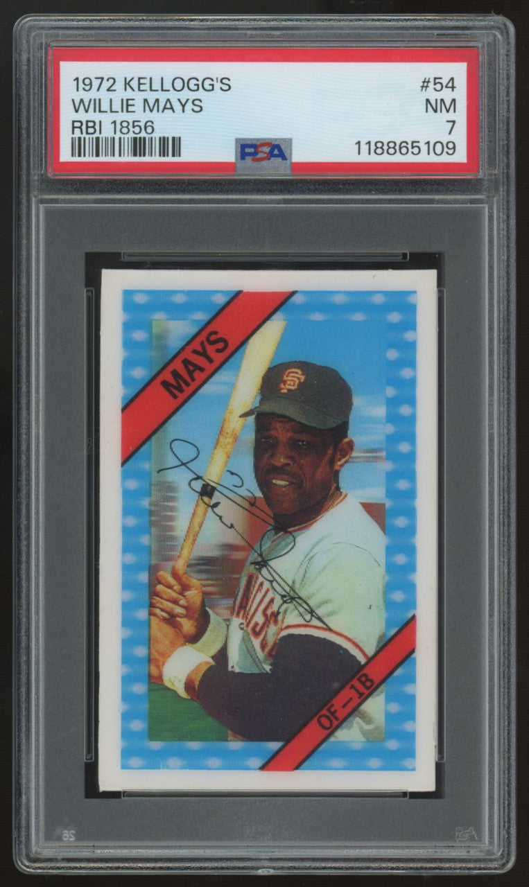 1972 Kellogg's Willie Mays RBI 1856 #54 PSA 7 *109