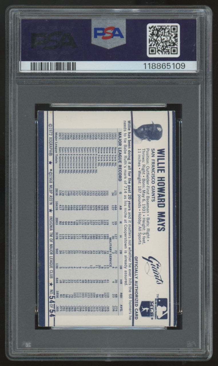 1972 Kellogg's Willie Mays RBI 1856 #54 PSA 7 *109