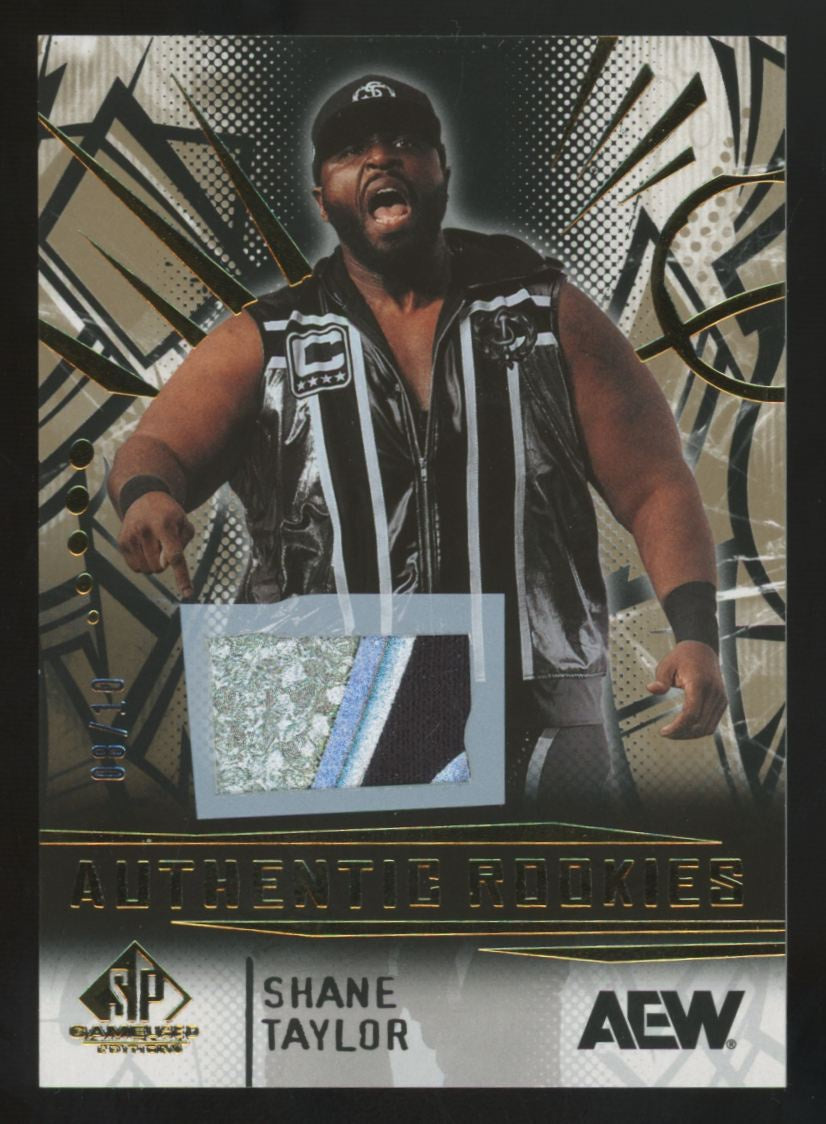 2025 SP Game Used AEW Shane Taylor RC Premium Gold Patch /10 #90
