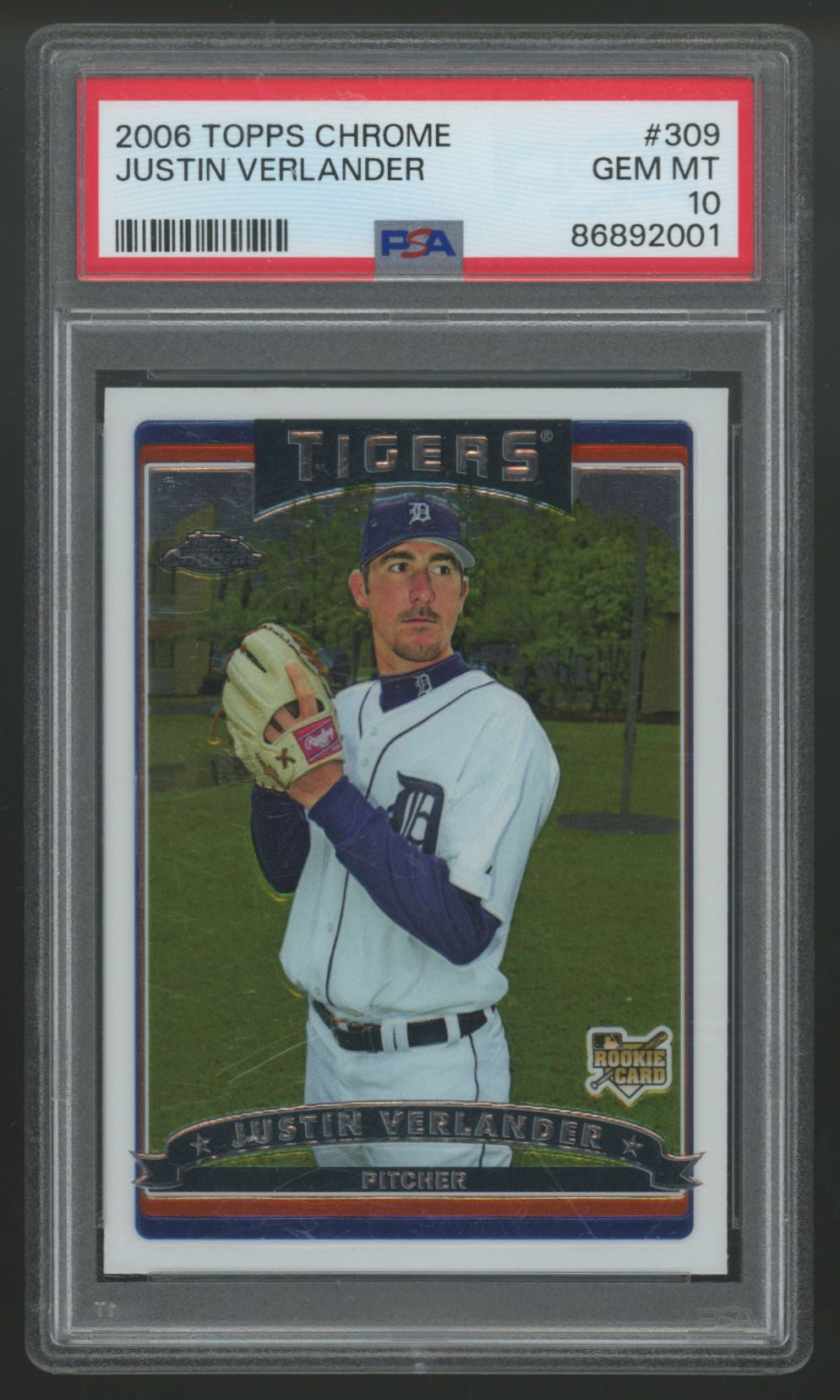 2006 Topps Chrome Justin Verlander RC #309 PSA 10