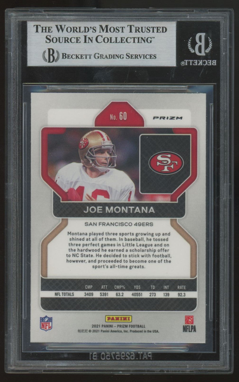 2021 Panini Prizm Joe Montana Silver Sticker Auto #60 BGS Authentic
