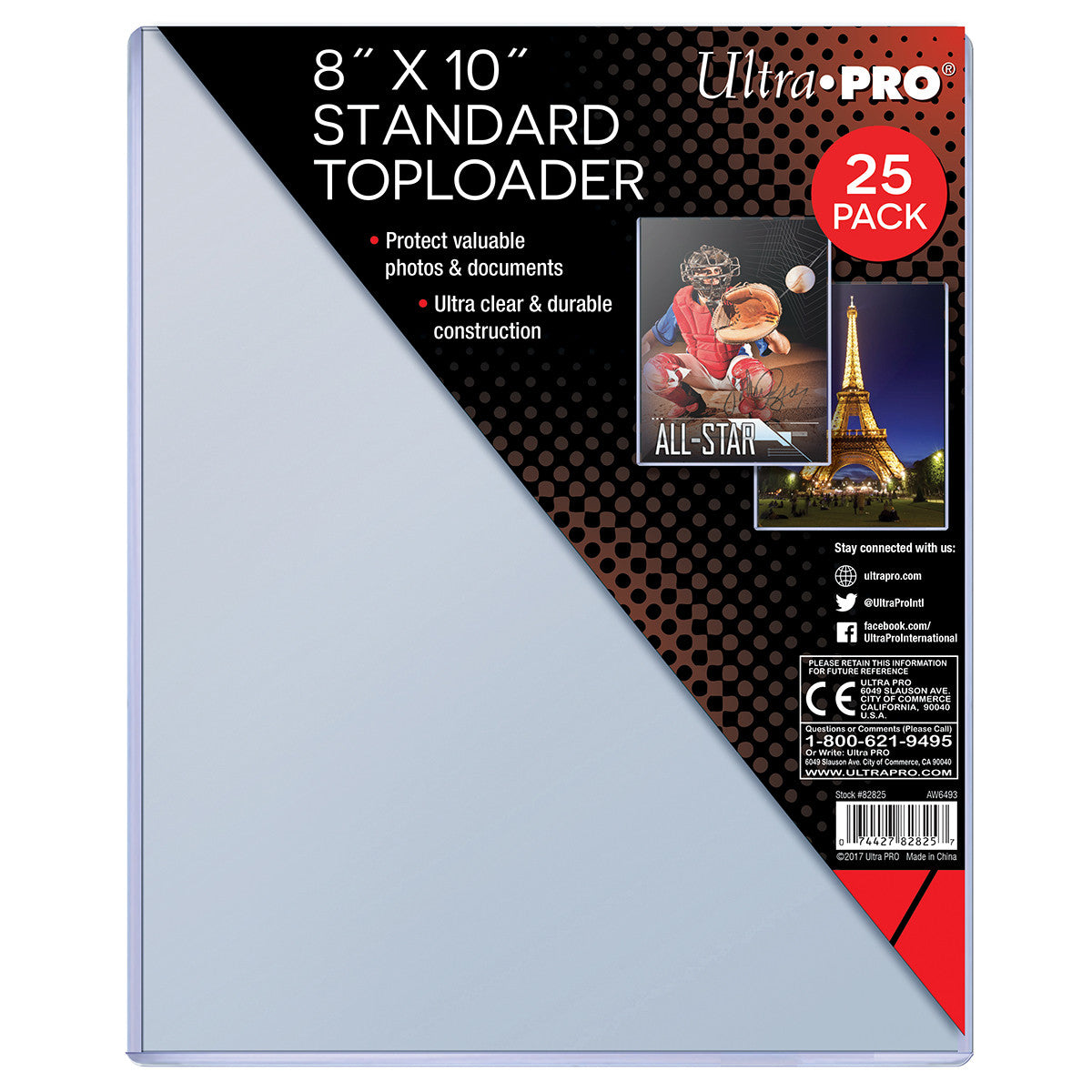 Ultra Pro 8" x 10" Standard Toploader 25 Pack