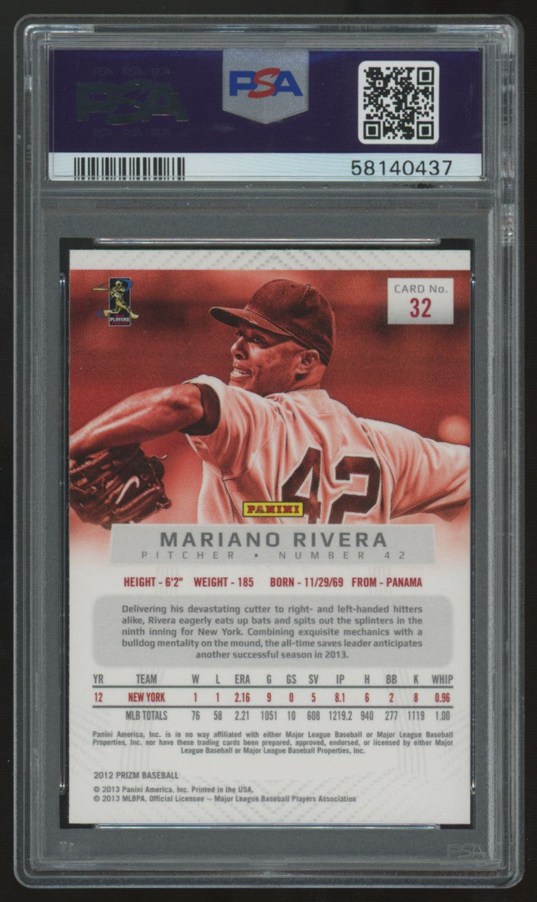 2012 Panini Prizm Mariano Rivera #32 PSA 10