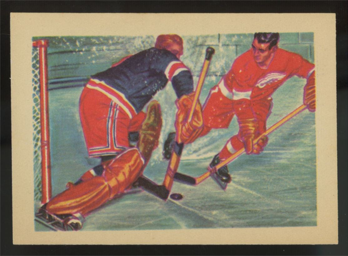 1956 Topps Adventure Gordie Howe/Chuck Rayner Hockey's Hardy Perennials #63 NM