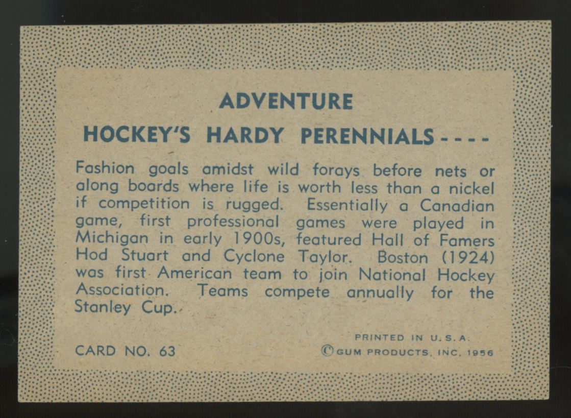 1956 Topps Adventure Gordie Howe/Chuck Rayner Hockey's Hardy Perennials #63 NM