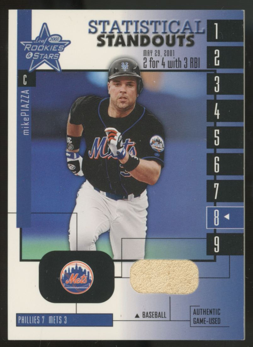 2001 Leaf Rookies & Stars Mike Piazza Statistical Standouts Ball Relic #SS-8