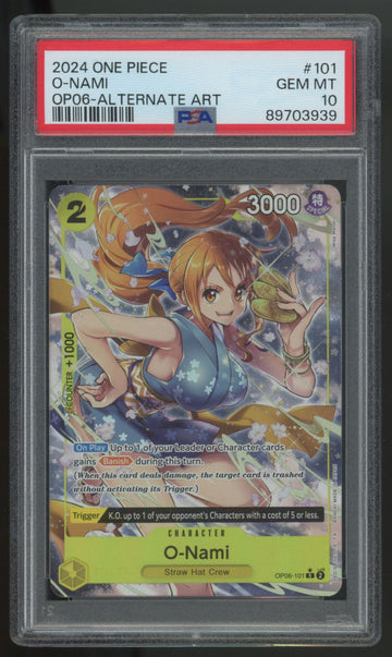 2024 One Piece O-Nami OP06 Alternate Art #101 PSA 10 (B)