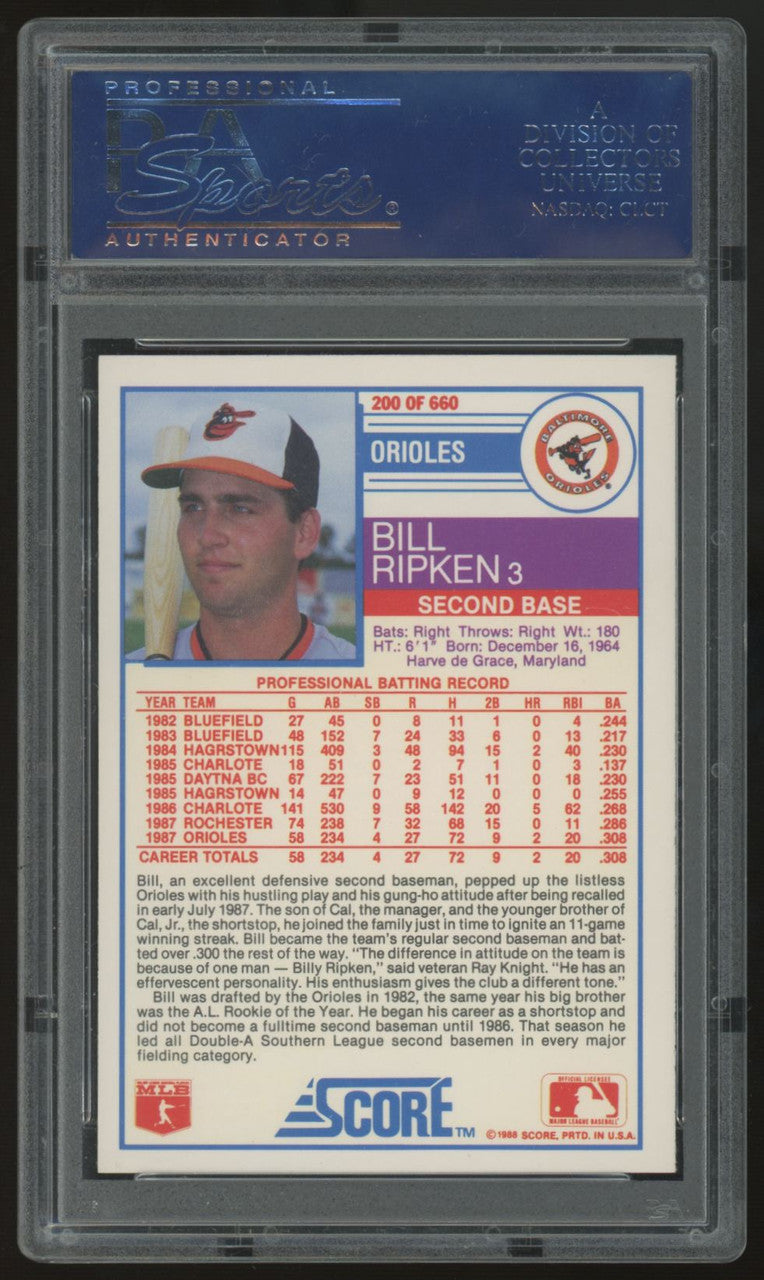 1988 Score Glossy Bill Ripken RC #200 PSA 10