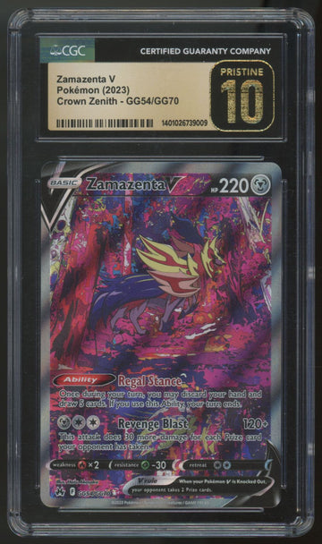 2023 Pokemon Zamazenta V Crown Zenith Ultra Rare #GG54 CGC Pristine 10