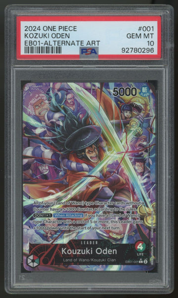 2024 One Piece Kozuki Oden EB01 Alt Art #001 PSA 10
