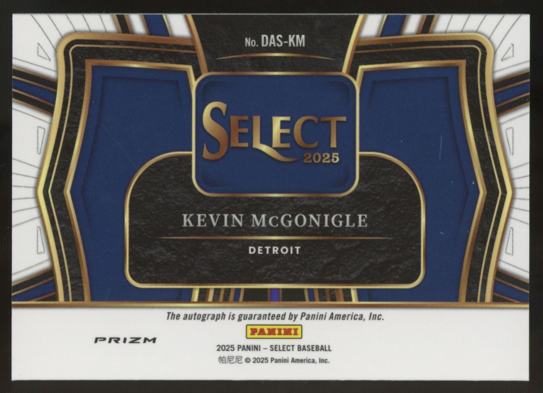 2025 Panini Select Kevin McGonigle Diamond Action Signatures Prizm Auto #DAS-KM