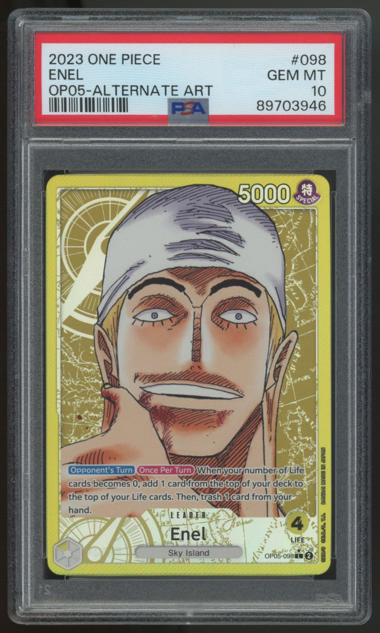 2023 One Piece Enel Awakening of the New Era Alt Art #098 PSA 10