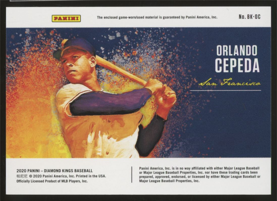 2020 Diamond Kings Orlando Cepeda Bat Relic Purple /20 #BK-OC
