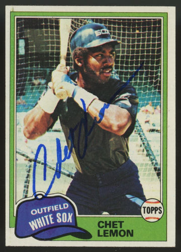 1981 Topps Chet Lemon #242 Signed Auto JSA