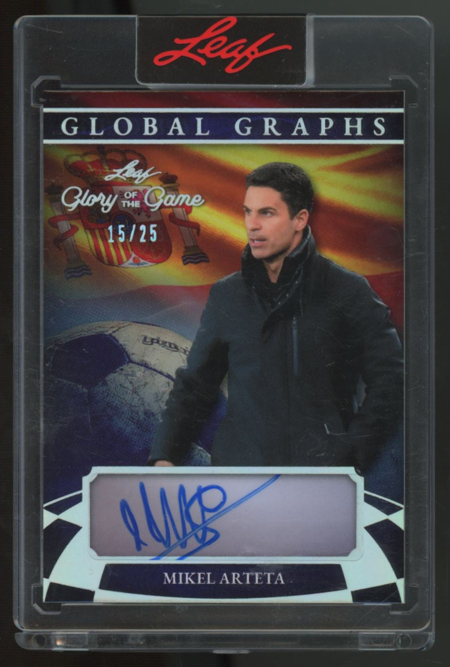 2026 Leaf Glory Of The Game Mikel Arteta Global Graphs Holo Auto /25 #GR-MA2