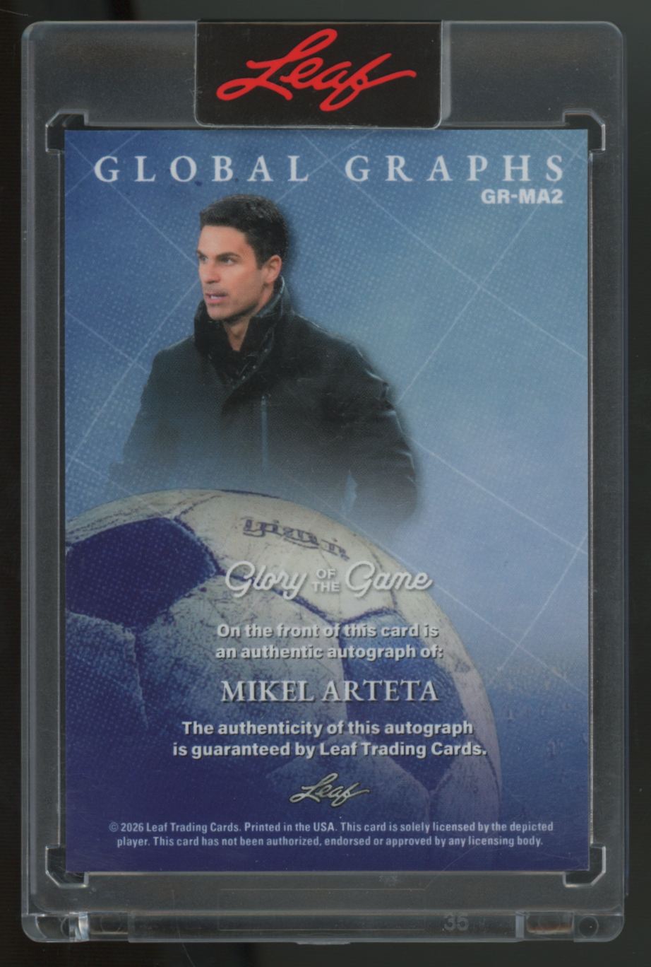 2026 Leaf Glory Of The Game Mikel Arteta Global Graphs Holo Auto /25 #GR-MA2