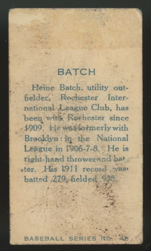 1912 C46 Imperial Heinie Batch #48 Good