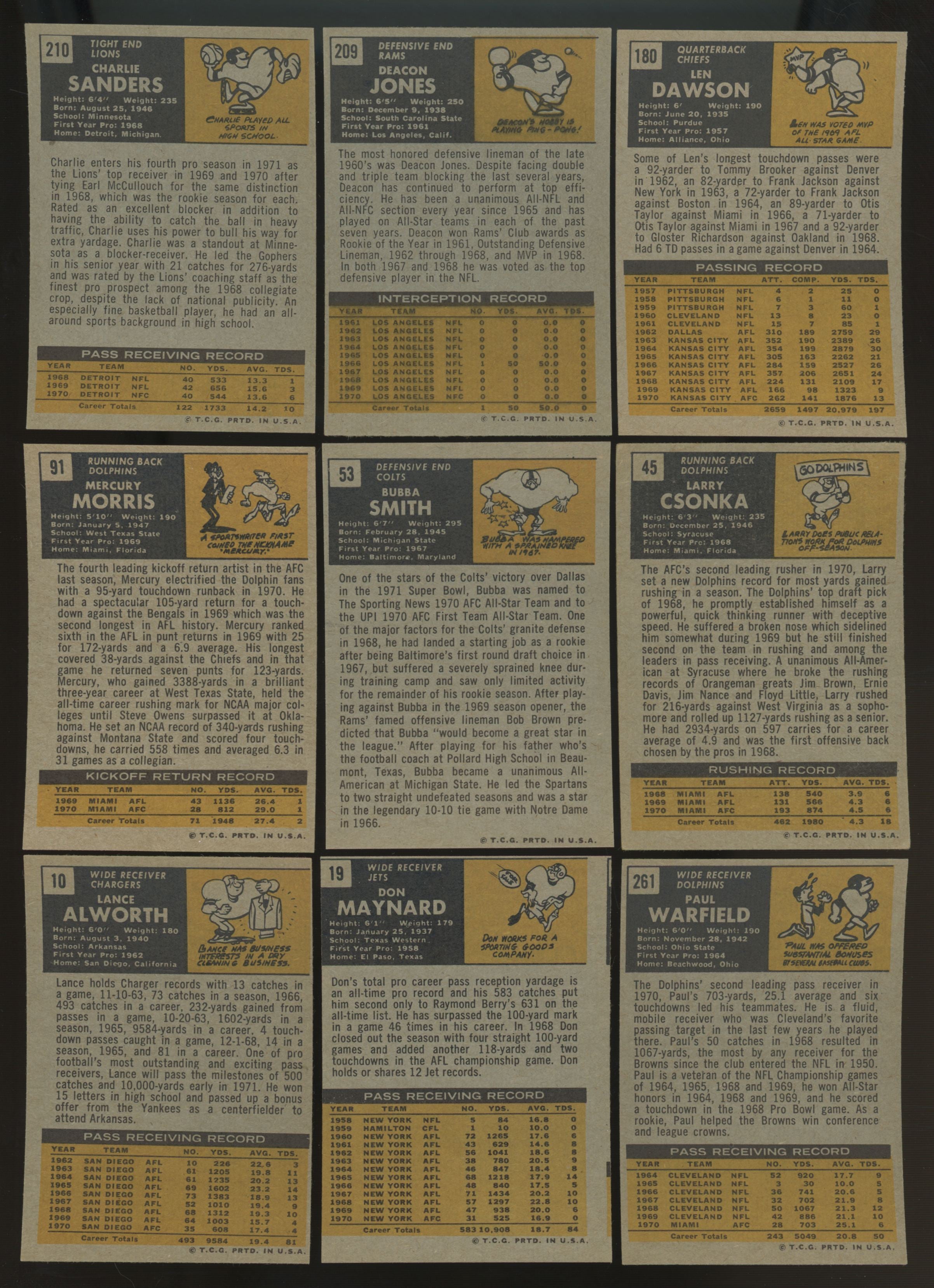 1971 Topps Football Complete Set (263) VG/EX-EX/MT w/ Wax Wrapper