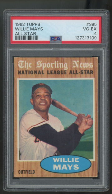 1962 Topps Willie Mays All Star #395 PSA 4 *109