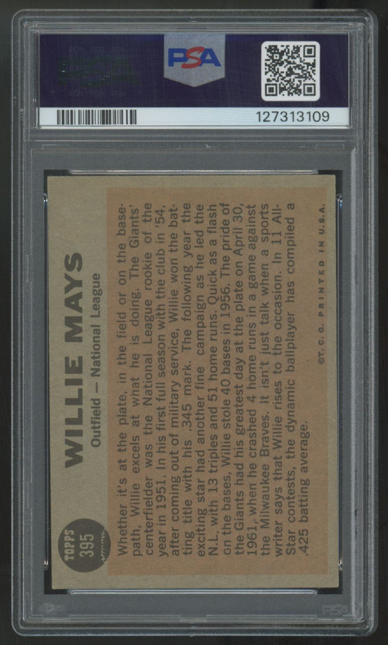 1962 Topps Willie Mays All Star #395 PSA 4 *109