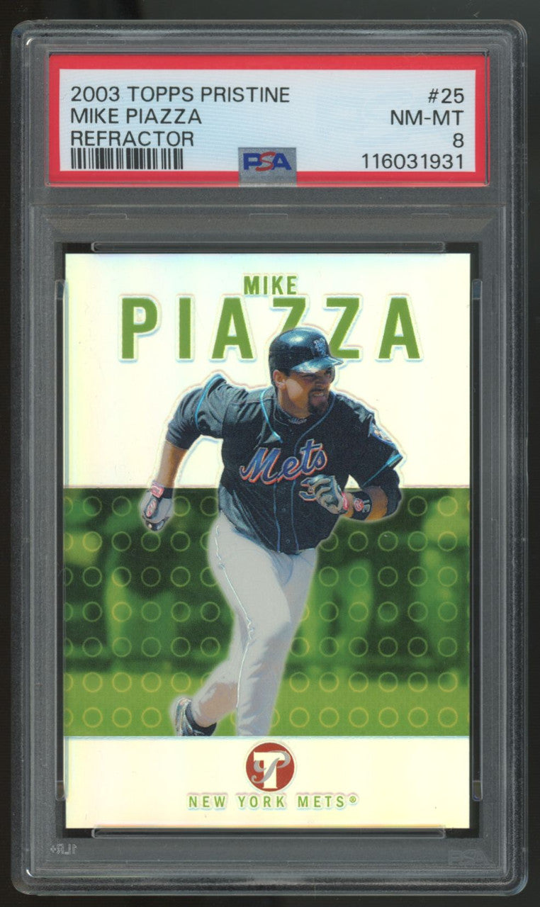 2003 Topps Pristine Mike Piazza Refractor /99 #25 PSA 8