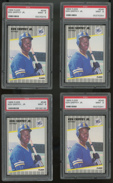 1989 Fleer Ken Griffey Jr. RC #548 PSA 9 Lot of 10 "A"