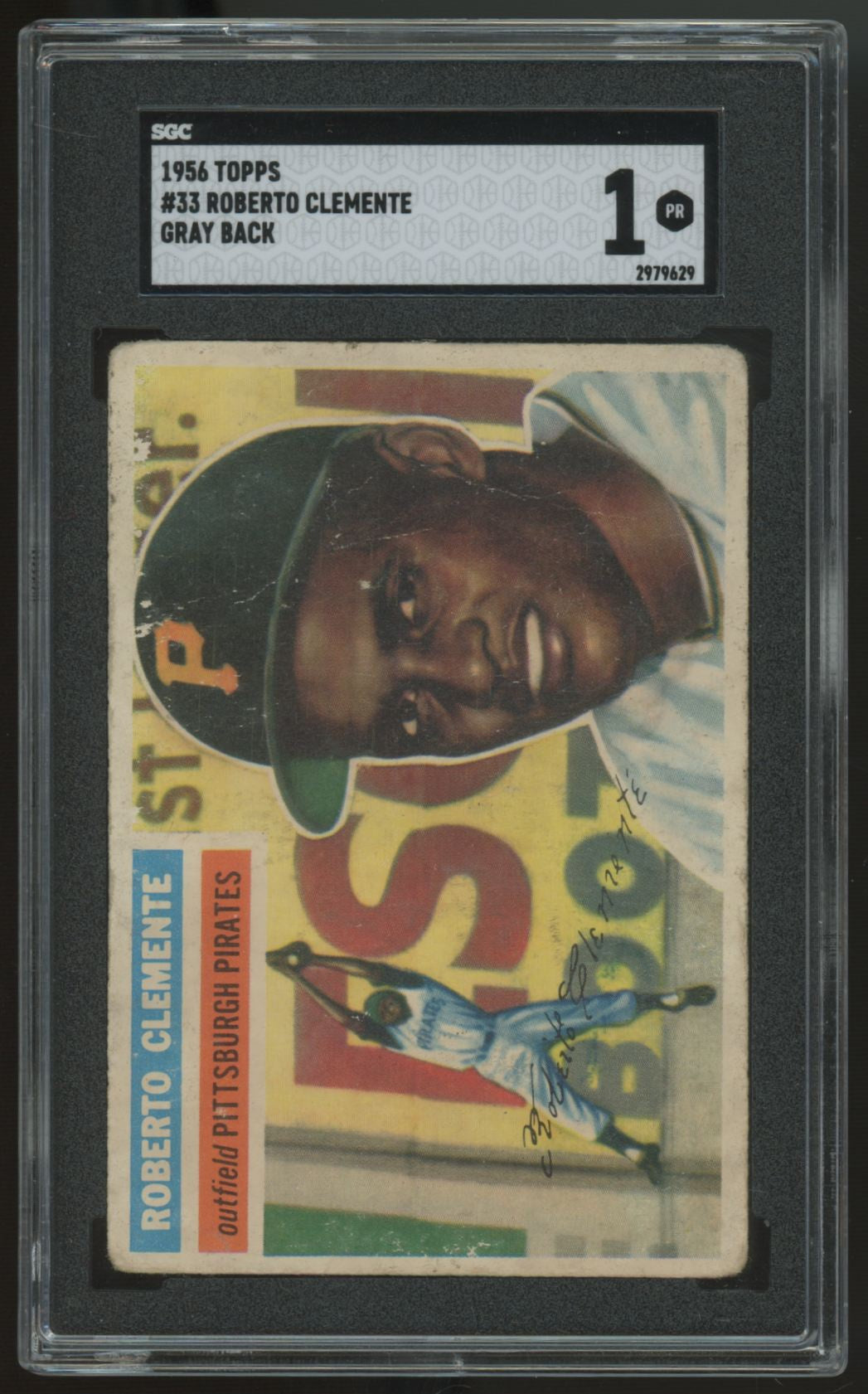 1956 Topps Roberto Clemente #33 Gray Back SGC 1