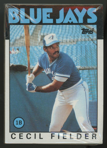 1986 Topps Baseball Grocery Cello Pack Sealed Cecil Fielder RC On Front "B"