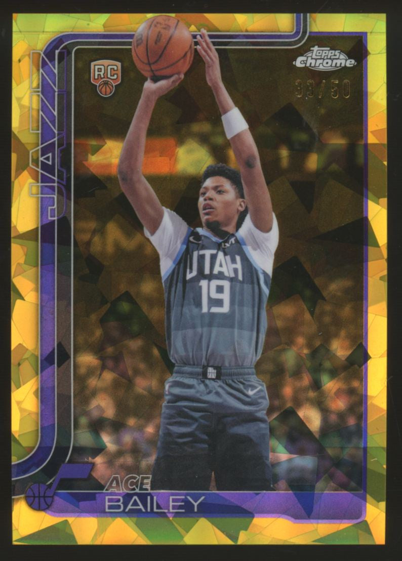 2025-26 Topps Chrome Update Sapphire Ace Bailey RC Gold /50 #155