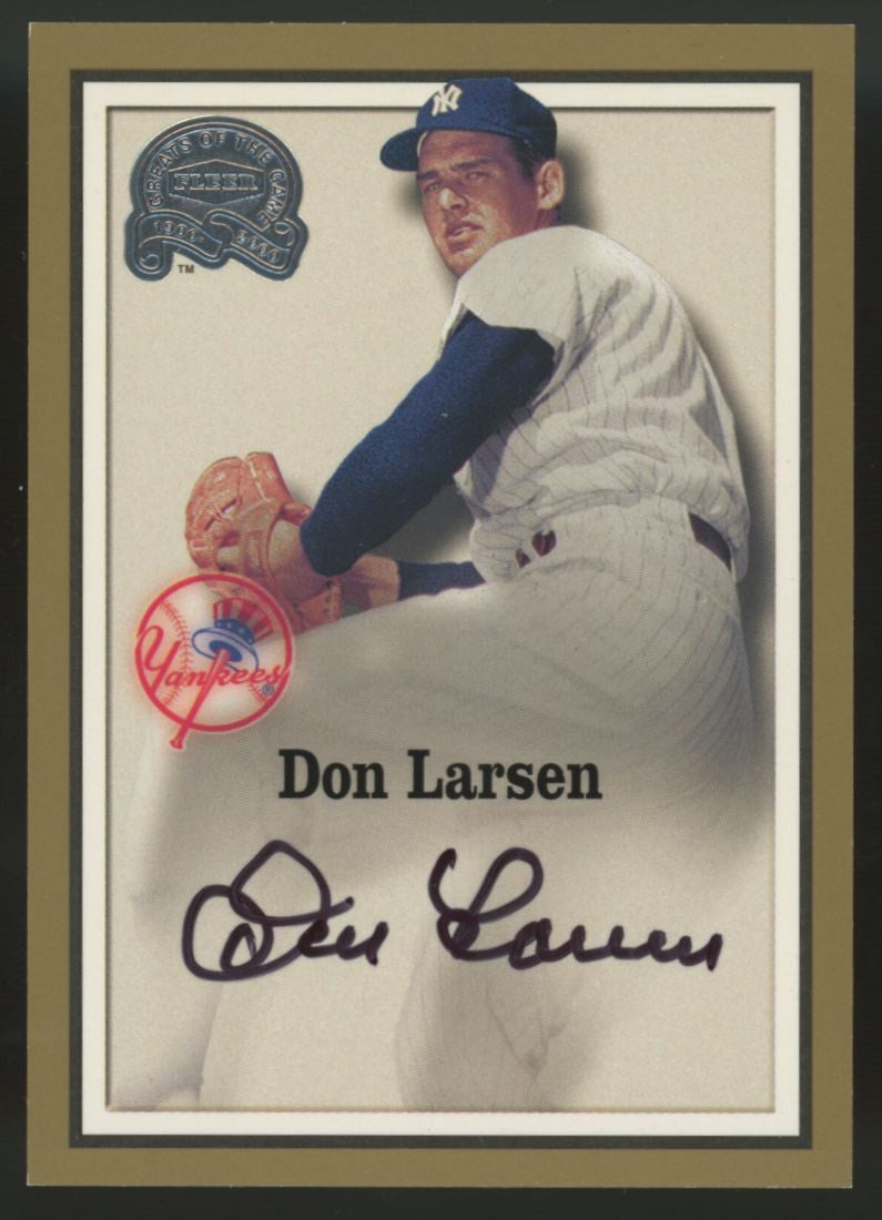 2000 Fleer Greats Of The Game Don Larsen Auto