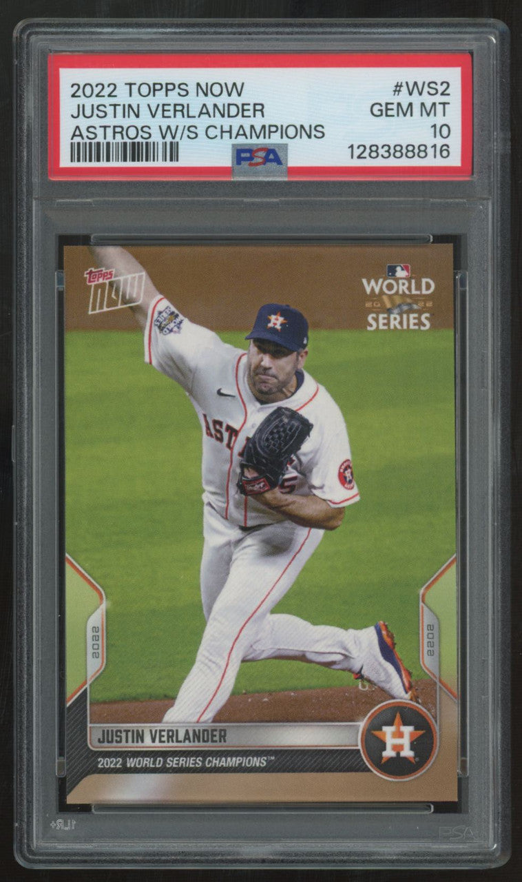 2022 Topps Now Justin Verlander World Series Champions #WS-2 PSA 10