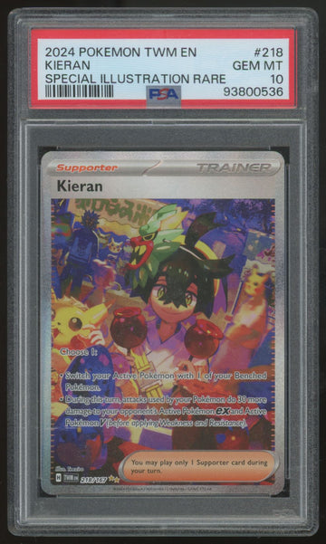 2024 Pokemon Kieran Twilight Masquerade Special Illustration Rare #218 PSA 10 (B)