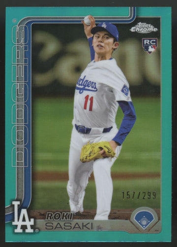2025 Topps Chrome Roki Sasaki RC Teal Refractor /299 #217