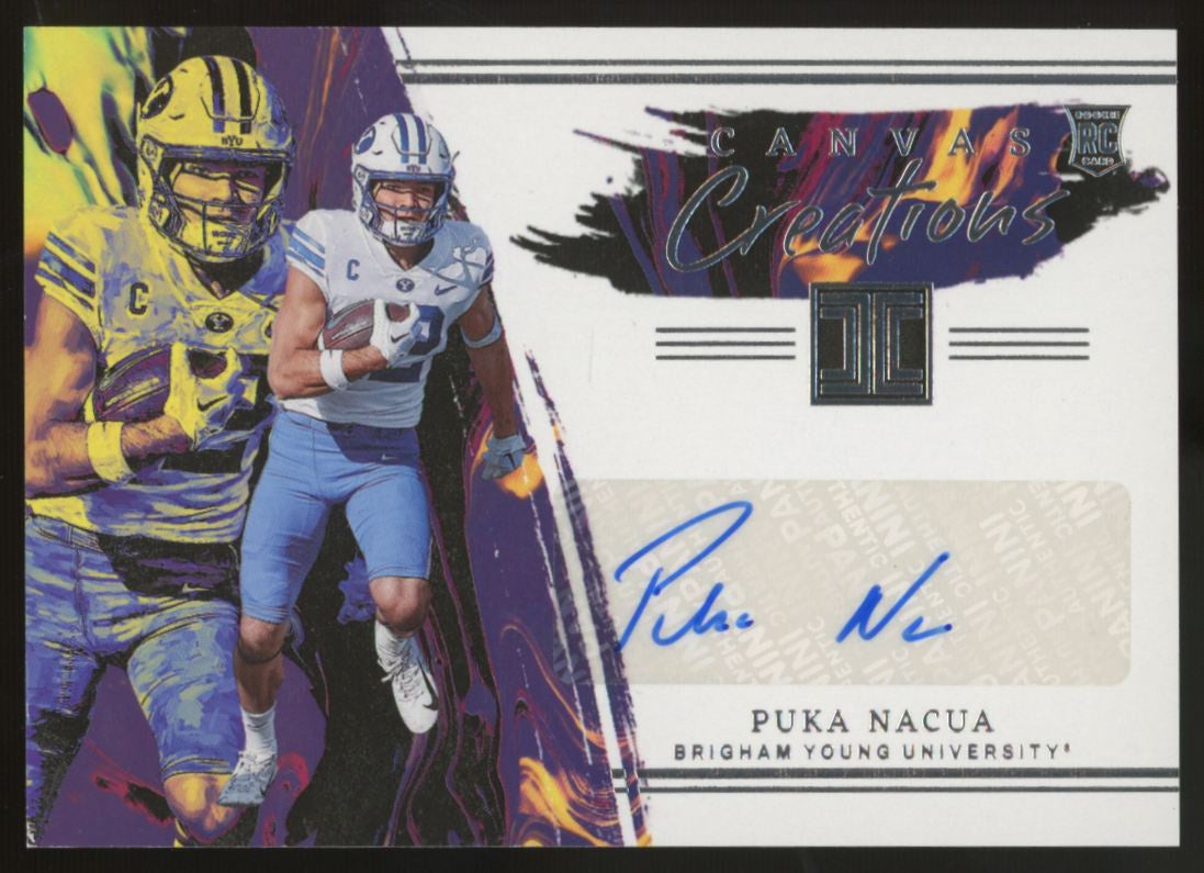 2023 Chronicles Draft Picks Puka Nacua RC Impeccable Canvas Creations Auto