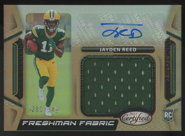 2023 Certified Jayden Reed RC Bronze Freshman Fabric Patch Auto RPA /349