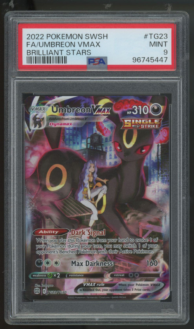 2022 Pokemon Umbreon VMAX Brilliant Stars Full Art #TG23 PSA 9