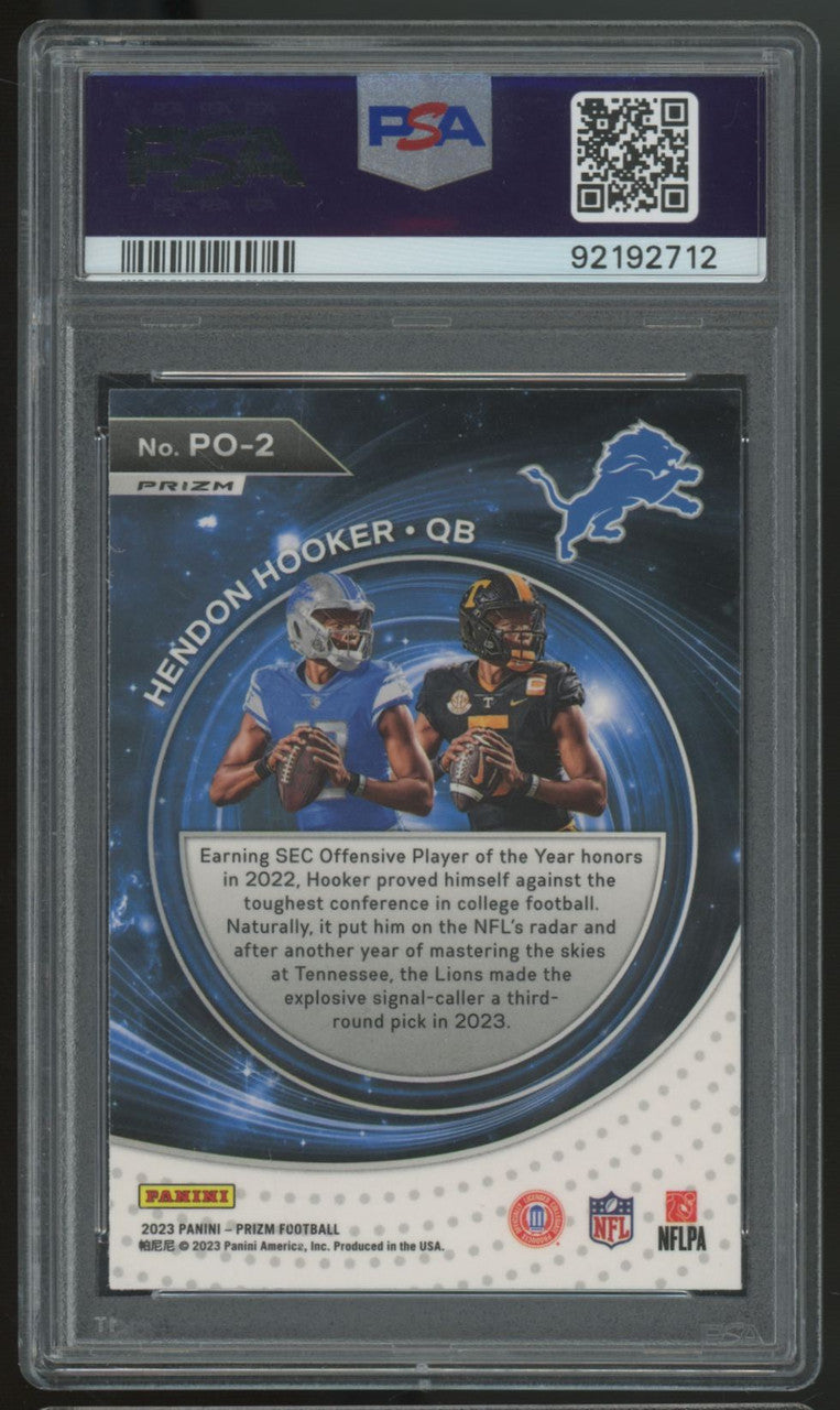 2023 Prizm Hendon Hooker RC Portals Green #PO2 PSA 10