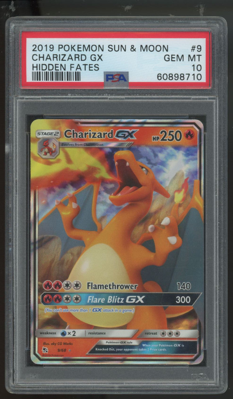 2019 Pokemon Charizard GX Hidden Fates #9 PSA 10 (B)