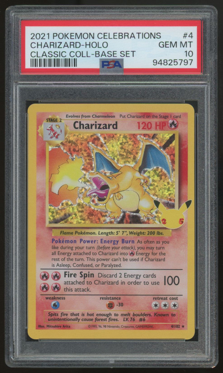 2021 Pokemon Charizard Celebrations Classic Collection Holo #4 PSA 10 (C)
