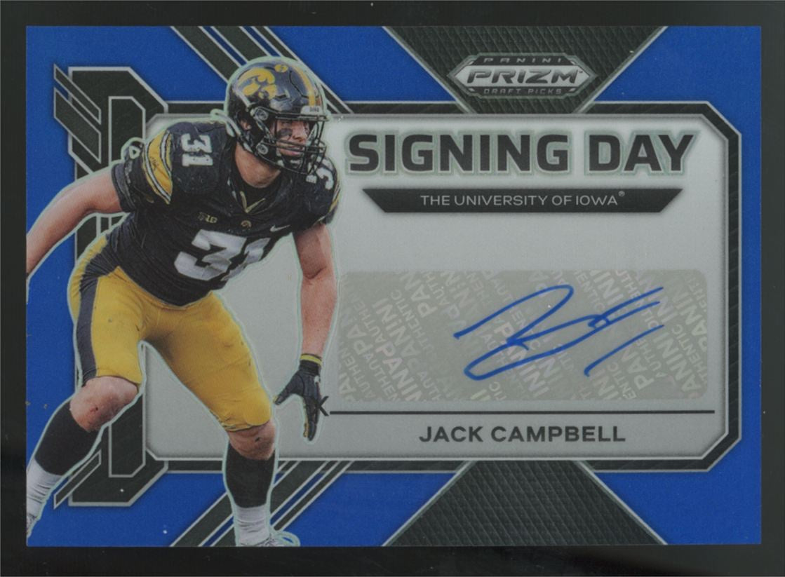 2023 Panini Prizm Draft Jack Campbell Blue Signing Day Auto /149 #SD-JCA