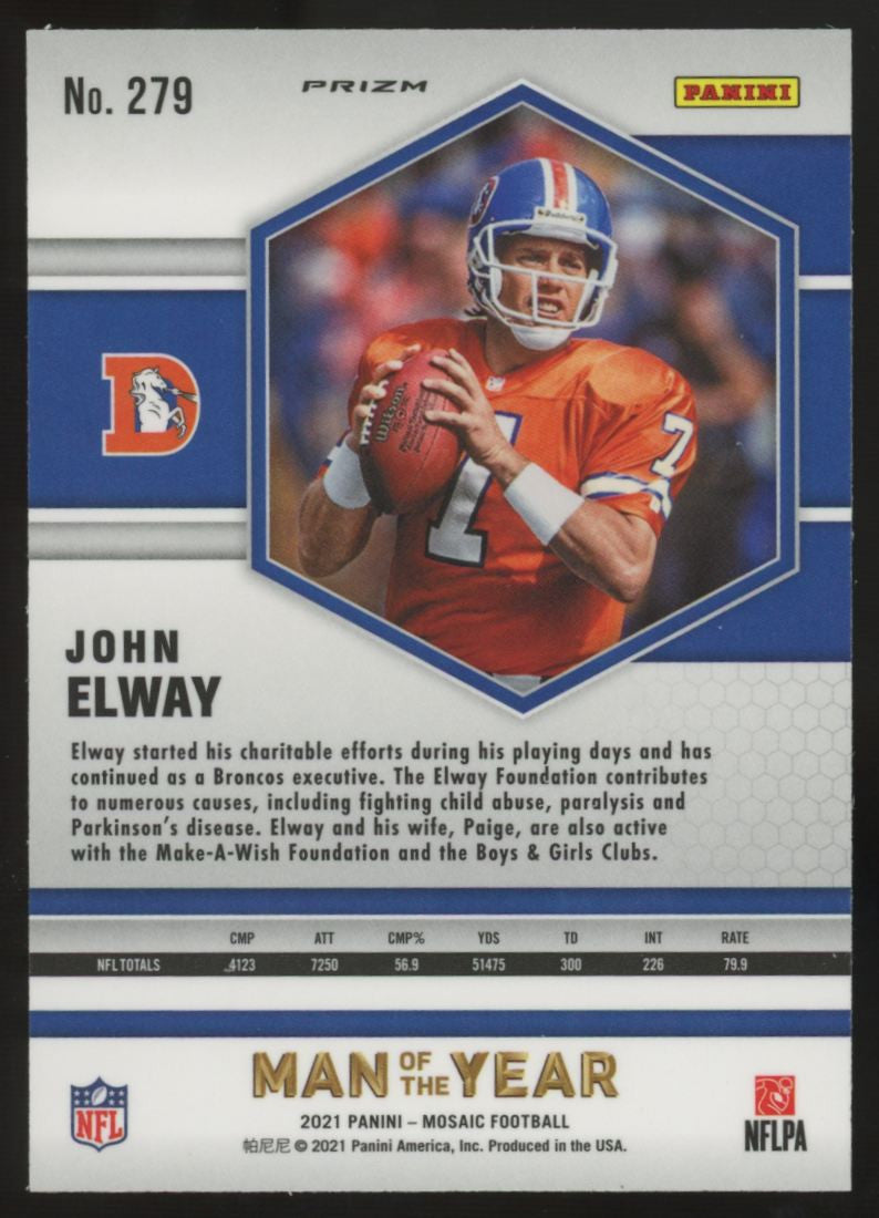 2021 Panini Mosaic John Elway Man Of The Year Genesis SSP #279