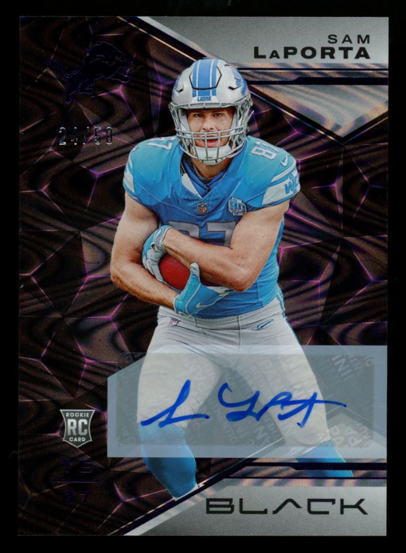 2023 Panini Black Sam LaPorta RC Royal Auto /50 #122