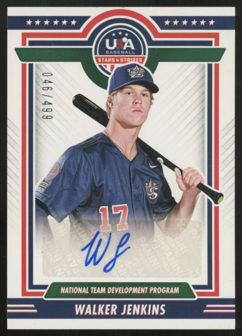 2022 Panini USA Stars & Stripes Walker Jenkins National Team Auto /499 #NTDP-WJ